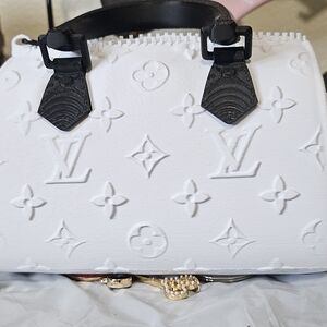 3d printedWhite Designer Embossed Handbag pen/make up brush holder/planter